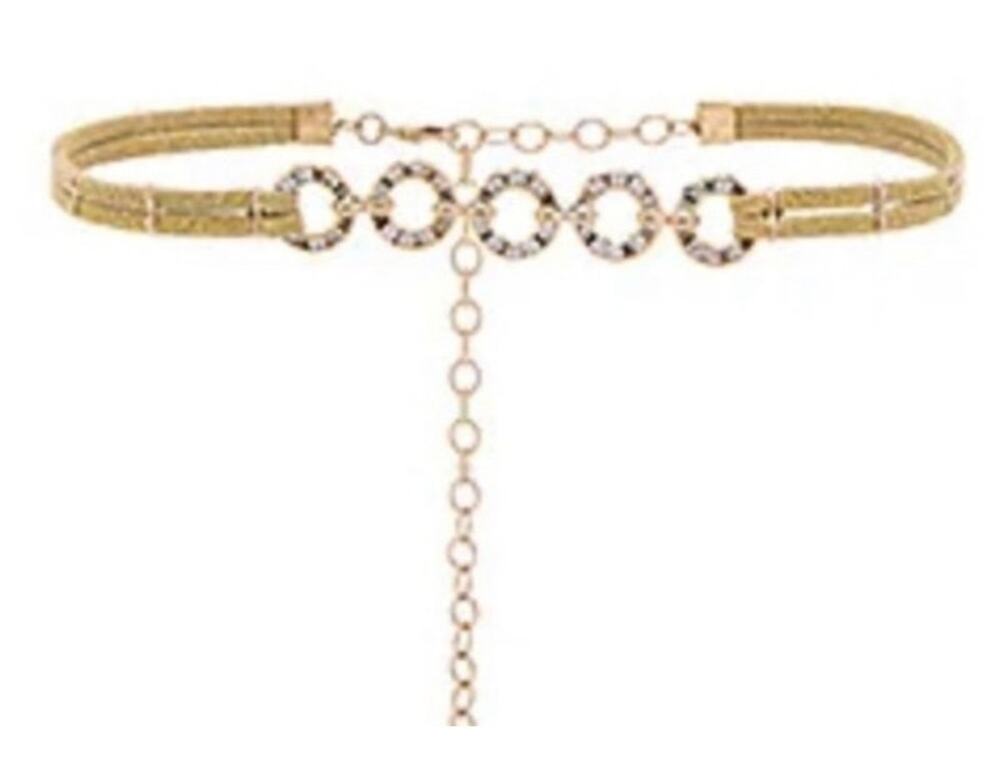 Ettika Suede and Gold Boho Adjustable Choker - OS